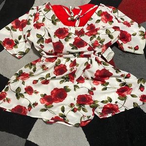 Rose flower Romper from TRIXXI clothing company